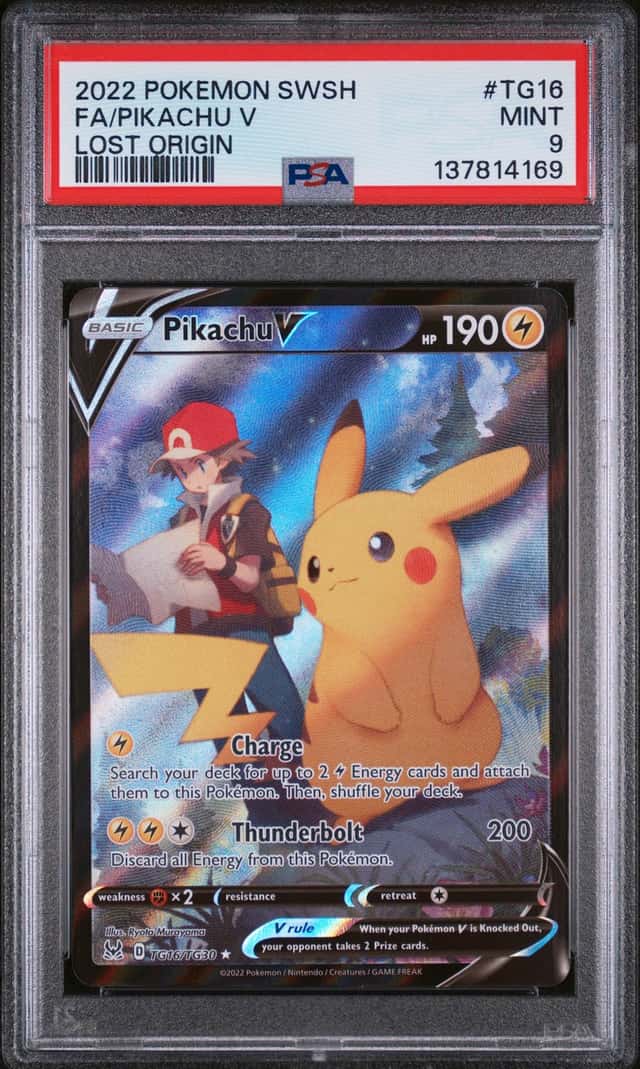 2022 Pokemon SWSH Lost Origin Pikachu V Trainer Gallery #TG16/TG30 PSA 9