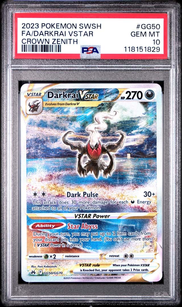 2023 Pokemon SWSH Crown Zenith Darkrai VST Galarian Gallery #GG50/GG70 PSA 10