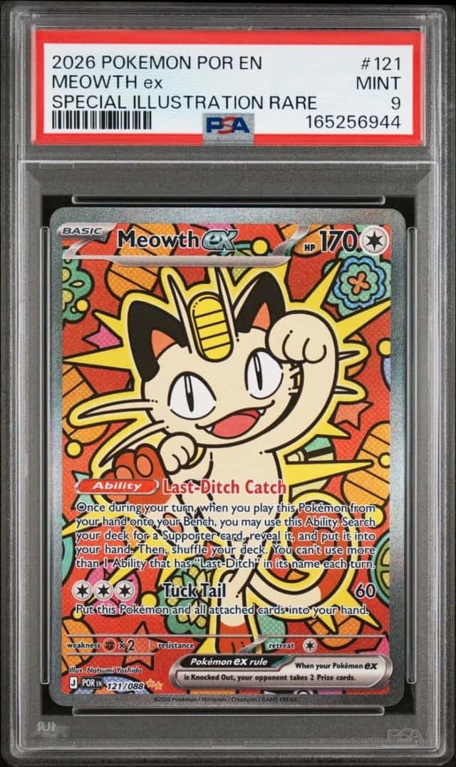 Pokemon Meowth Ex Perfect Order Special Illustration Rare #121 PSA 9
