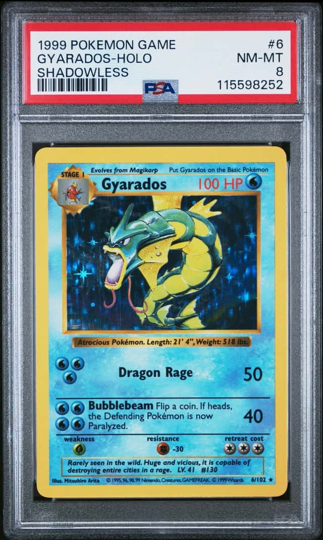 1999 POKEMON GAME #6 GYARADOS-HOLO SHADOWLESS