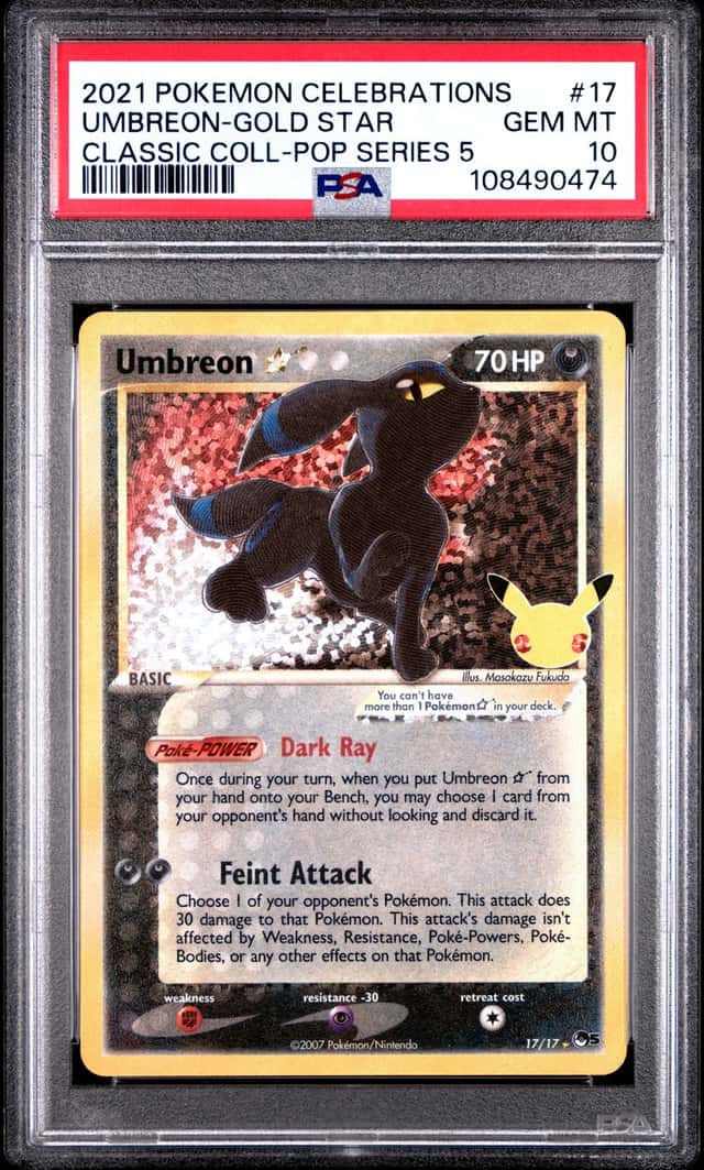 2021 Pokemon SWSH Celebrations Umbreon Classic Collection #17/17 PSA 10 GEM MINT