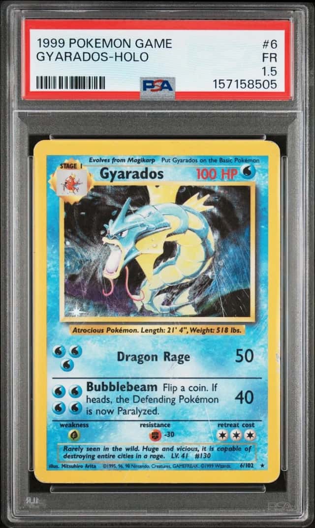 Pokemon Gyarados Holo Base Set Unlimited 6/102 PSA 1.5