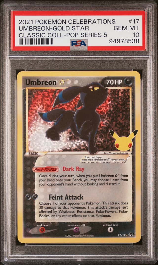 2021 Pokemon SWSH Celebrations Umbreon Classic #17/17 PSA 10 GEM MINT (38)