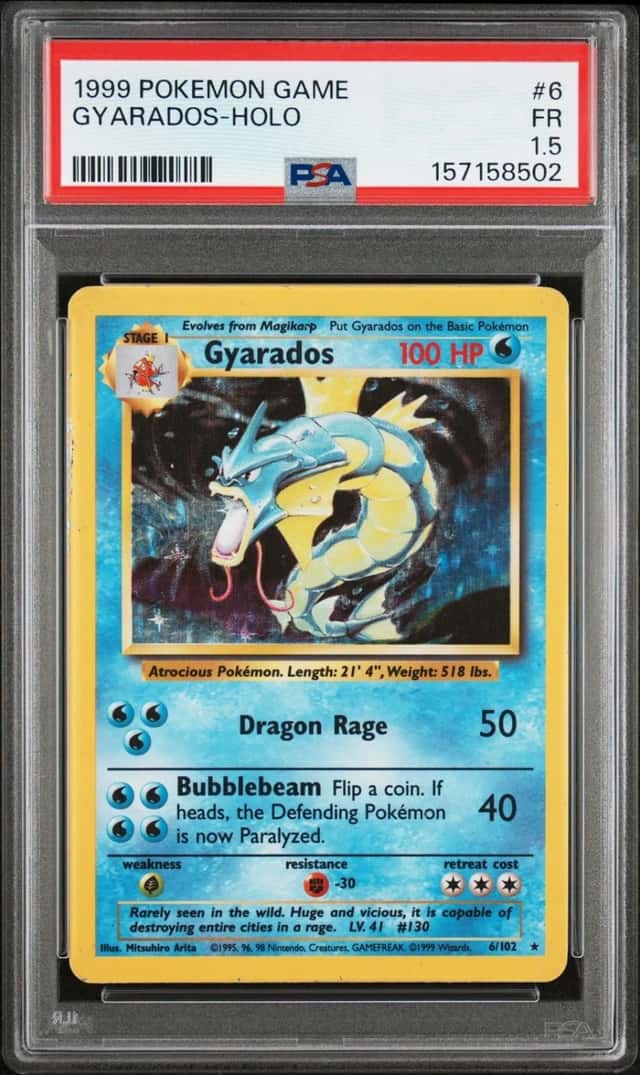 Pokemon Gyarados Holo Base Set Unlimited 6/102 PSA 1.5