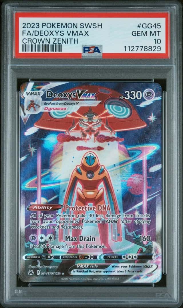 Pokemon Deoxys Vmax Sword Shield Crown Zenith Full Art GG45/GG70 PSA 10 Gem Mint