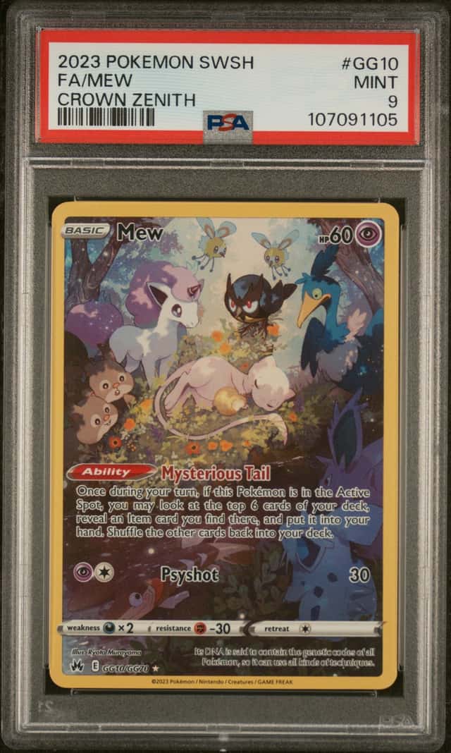 Pokemon Mew Sword Shield Crown Zenith Full Art GG10/GG70 PSA 9 Mint