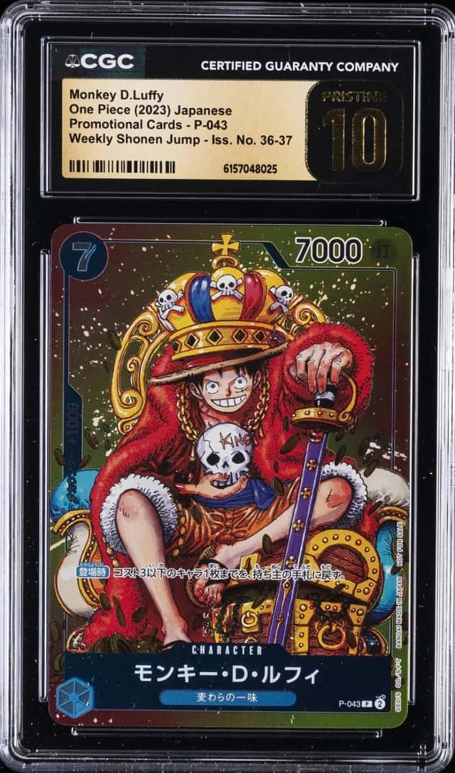 2023 ONE PIECE JAPANESE PROMO CARDS #P-043 MONKEY D. LUFFY CGC 10 PRISTINE
