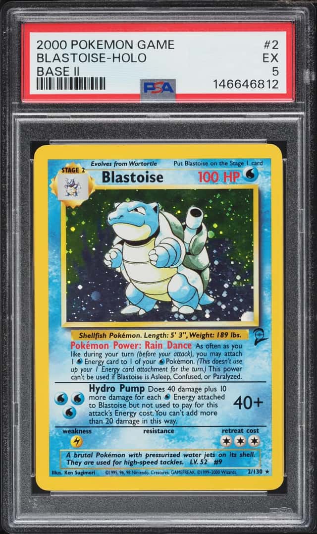 2000 Pokemon Base Set 2 Holo Blastoise #2 PSA 5 EX
