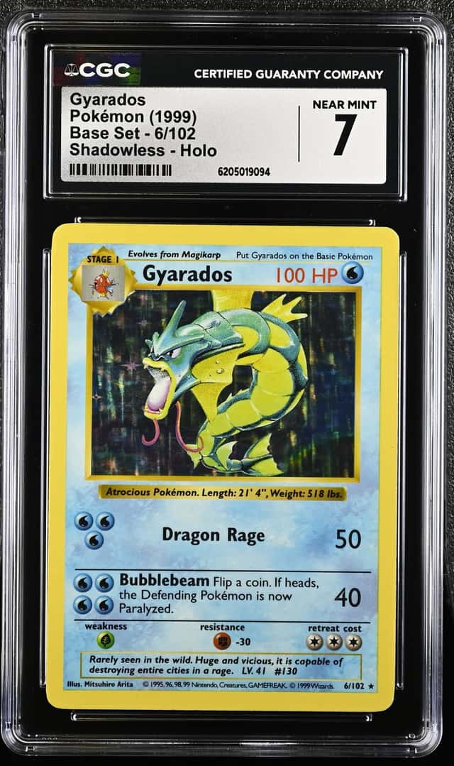 1999 Pokemon Base Set Shadowless Holo Gyarados #6 CGC 7 NRMT