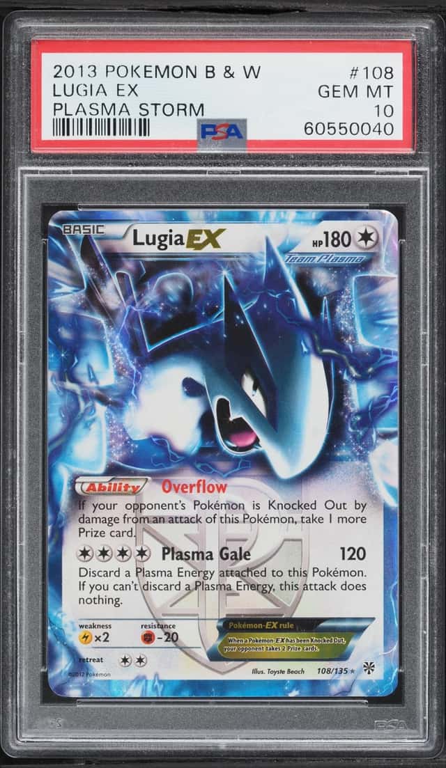 2013 Pokemon Black & White Plasma Storm Holo Lugia EX #108 PSA 10 GEM MINT