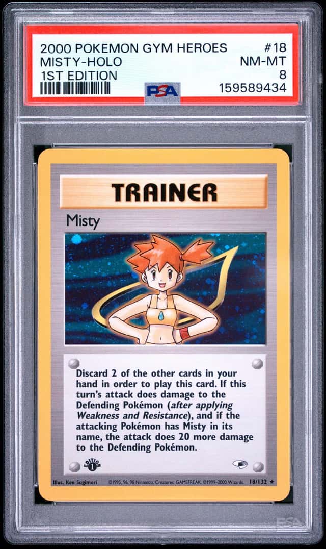 2000 Pokemon Gym Heroes 1st Edition #18 Misty - Holo PSA 8 NM-MT
