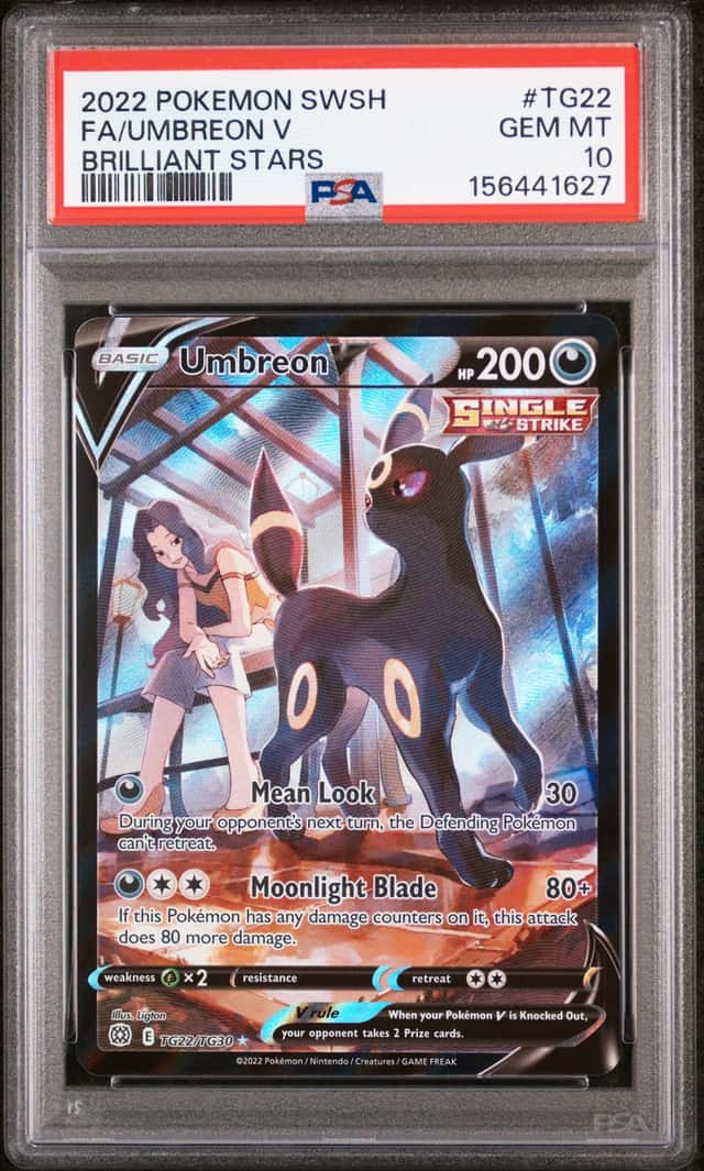 2022 Pokemon SWSH Brilliant Stars Umbreon V Trainer Gallery #TG22/TG30 PSA 10