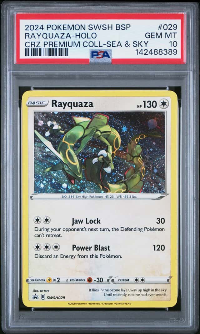 Pokemon TCG Rayquaza SWSH029 Sword & Shield Promo Holo PSA 10