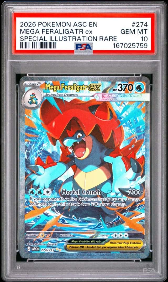 2026 POKEMON ASCENDED HEROES SPECIAL ILLUSTRATION RARE MEGA FERALIGATR EX PSA 10