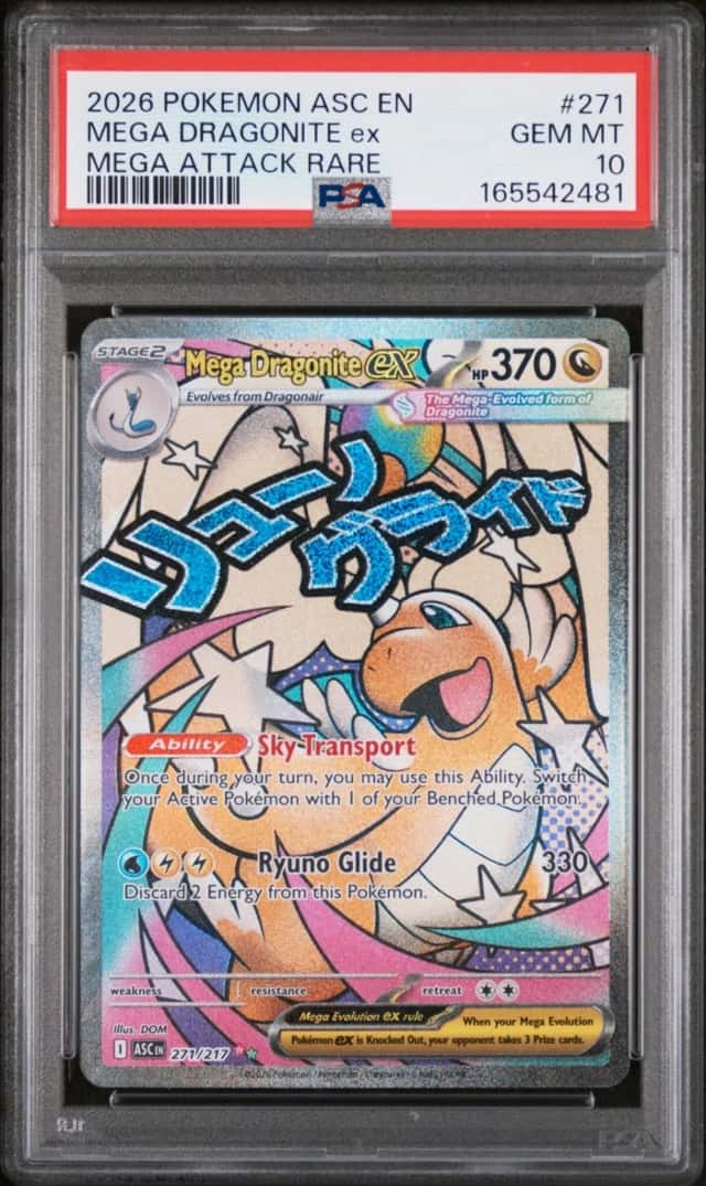 2026 POKEMON ASC EN-ASCENDED HEROES MEGA ATTACK RARE MEGA DRAGONITE EX PSA 10