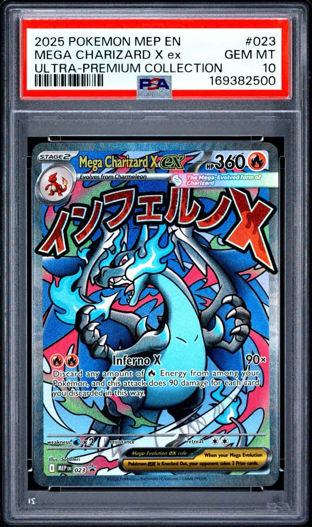 2025 POKEMON MEP EN-ME BLACK STAR PROMO #023 MEGA CHARIZARD X EX PSA 10