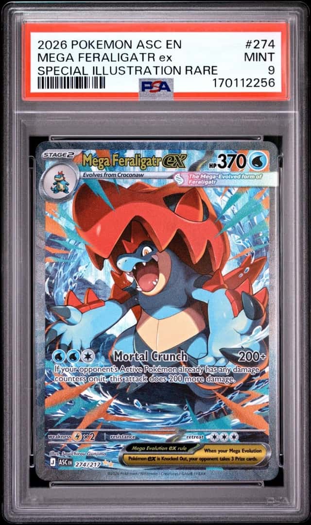 2026 POKEMON ASCENDED HEROES SPECIAL ILLUSTRATION RARE MEGA FERALIGATR EX PSA 9