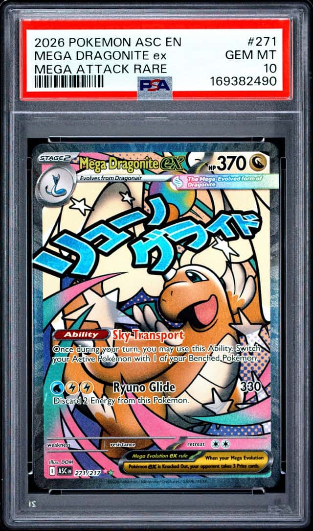 2026 POKEMON ASC EN-ASCENDED HEROES MEGA ATTACK RARE MEGA DRAGONITE EX PSA 10