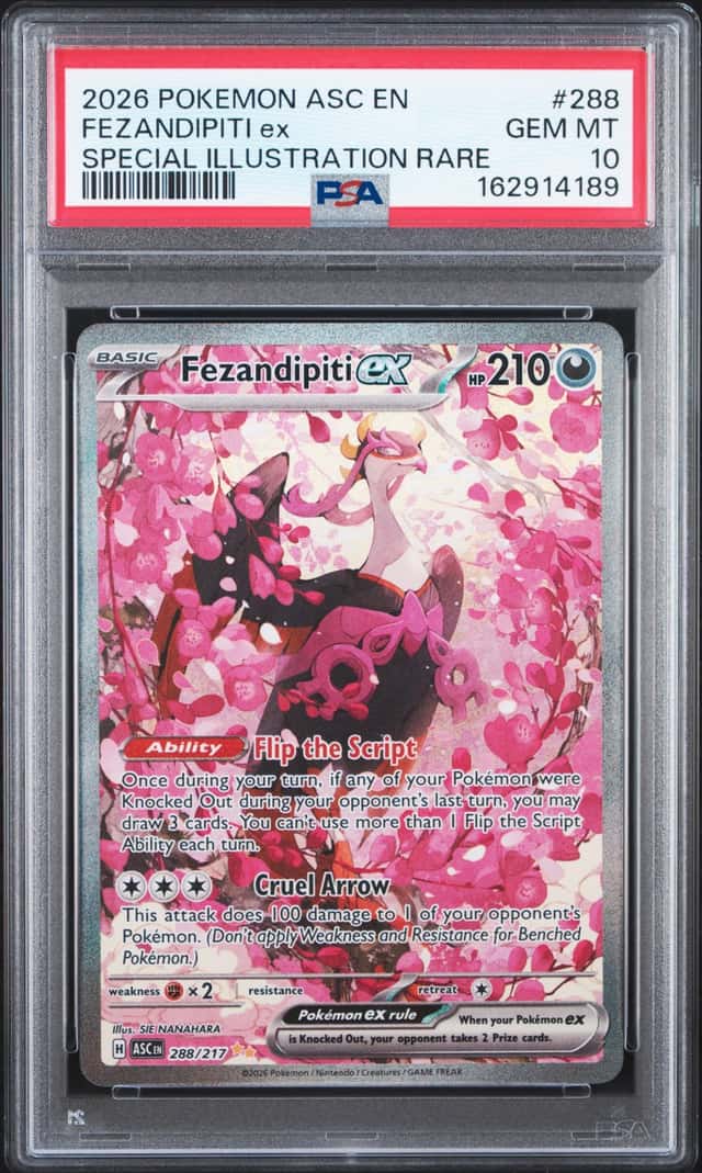2026 Pokemon Fezandipiti ex Special Illustration Rare #288/217 PSA 10