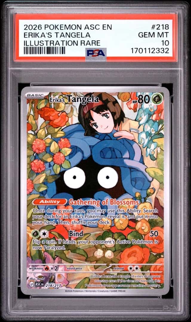2026 POKEMON ASC EN-ASCENDED HEROES ILLUSTRATION RARE ERIKA'S TANGELA PSA 10