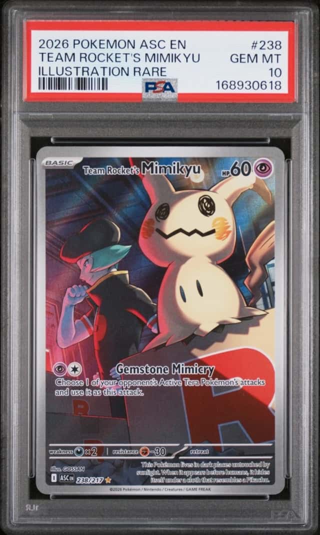 2026 POKEMON ASCENDED HEROES ILLUSTRATION RARE TEAM ROCKET'S MIMIKYU PSA 10