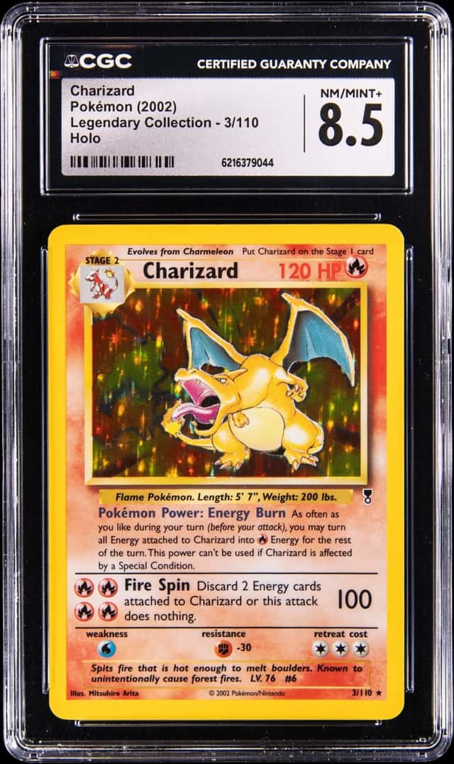 2002 Pokemon Legendary Collection Holo #3 Charizard - CGC NM/MINT+ 8.5