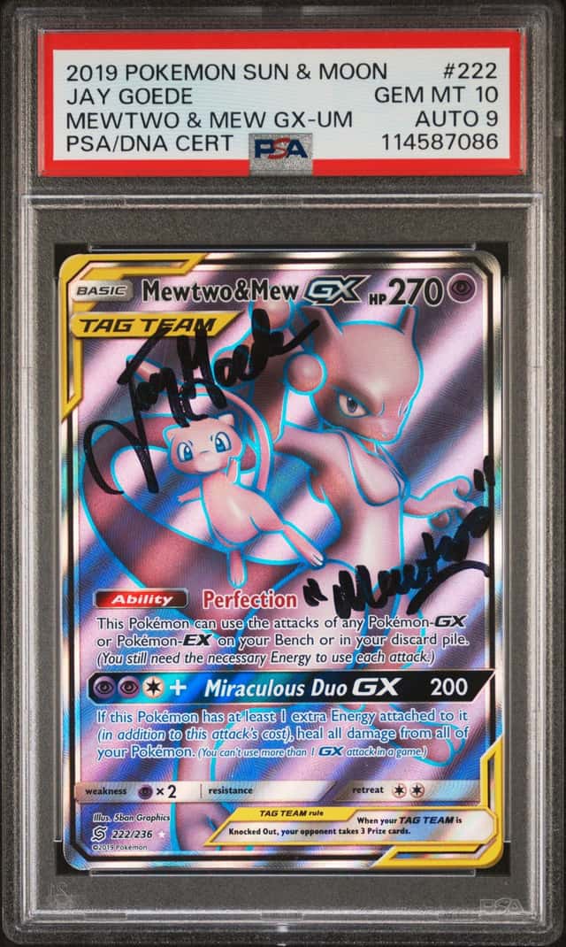 2019 Pokemon Sun and Moon Unified Minds Mew/Mewtwo Gx Signed Jay Goede #222