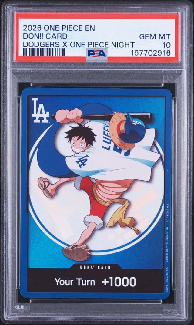 2026 DODGERS x ONE PIECE NIGHT MONKEY D LUFFY DON!! CARD PROMO PSA 10 GEM MINT