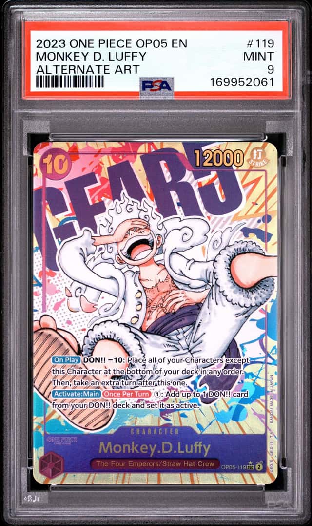 2023 ONE PIECE OP05-AWAKENING OF THE NEW ERA ALTERNATE ART MONKEY D. LUFFY PSA 9
