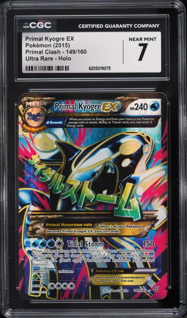 2015 Pokemon XY Primal Clash Full Art Primal Kyogre EX #149 CGC 7 NRMT