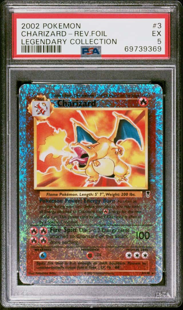 Pokemon 2002 Charizard 3/110 Reverse Holo Legendary Collection PSA 5