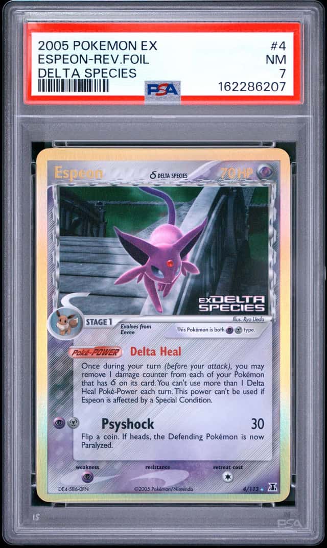Pokemon 2005 Espeon 4/113 Reverse Holo Rare EX Delta Species PSA 7