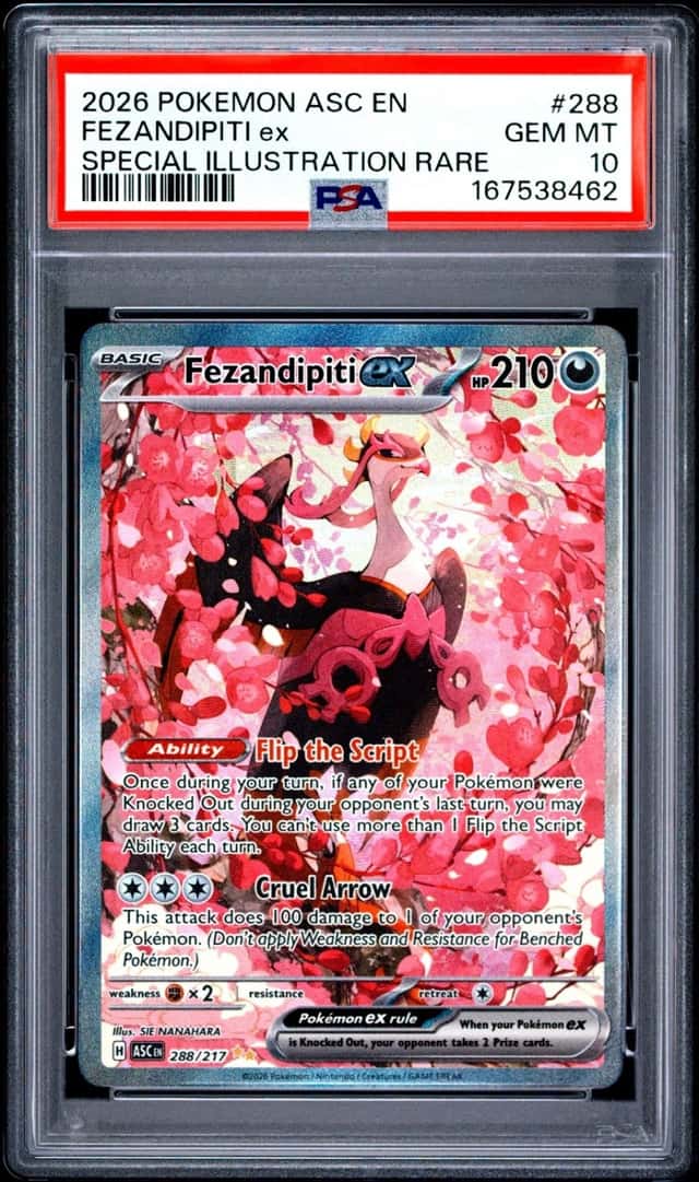 2026 POKEMON ASCENDED HEROES SPECIAL ILLUSTRATION RARE FEZANDIPITI EX PSA 10