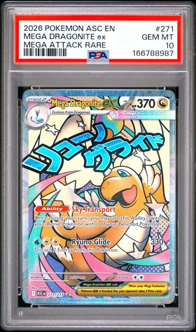 2026 POKEMON ASCENDED HEROES MEGA ATTACK RARE #271 MEGA DRAGONITE EX PSA 10