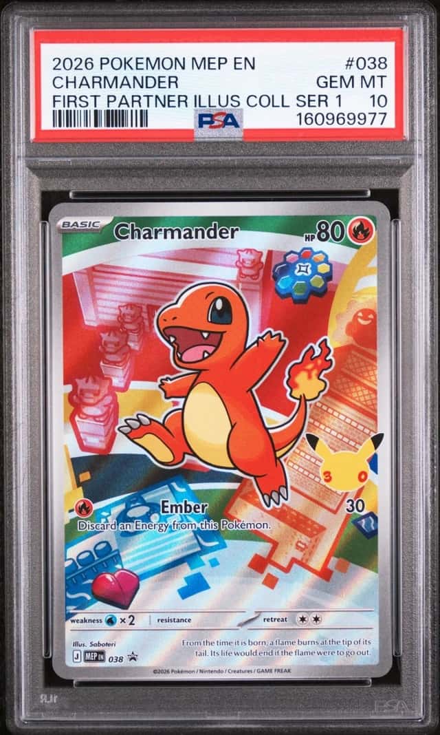 2026 POKEMON MEP FIRST PARTNER ILLUSTRATION COLLECTION #038 CHARMANDER PSA 10