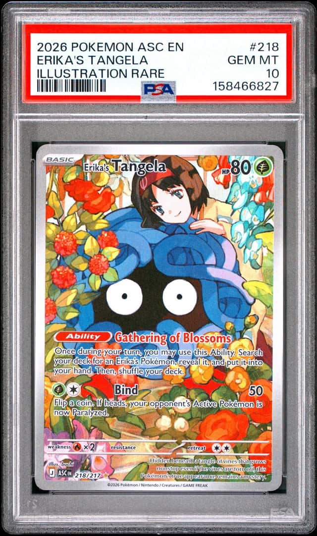 2026 POKEMON ASC EN-ASCENDED HEROES ILLUSTRATION RARE ERIKA'S TANGELA PSA 10