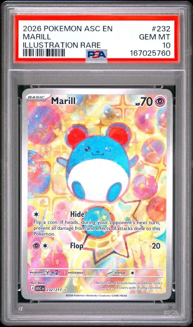 2026 POKEMON ASC EN-ASCENDED HEROES ILLUSTRATION RARE #232 MARILL PSA 10
