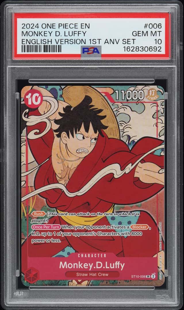 2024 One Piece EN English Version 1st Anniversary #006 Monkey D. Luffy PSA 10