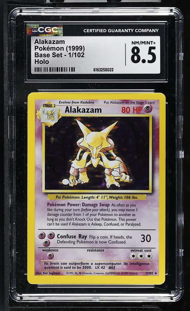 Pokemon Alakazam Base Set Unlimited 1/102 Holo CGC 8.5
