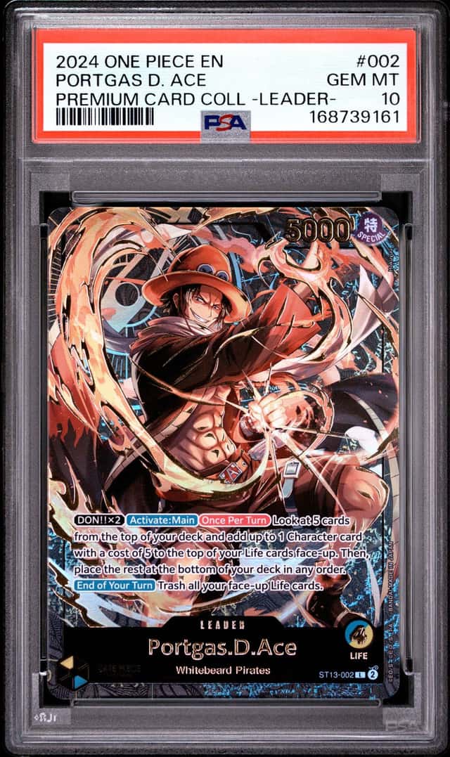 One Piece Portgas D. Ace Premium Card Coll. Leader Coll. 002 PSA 10 Gem Mint