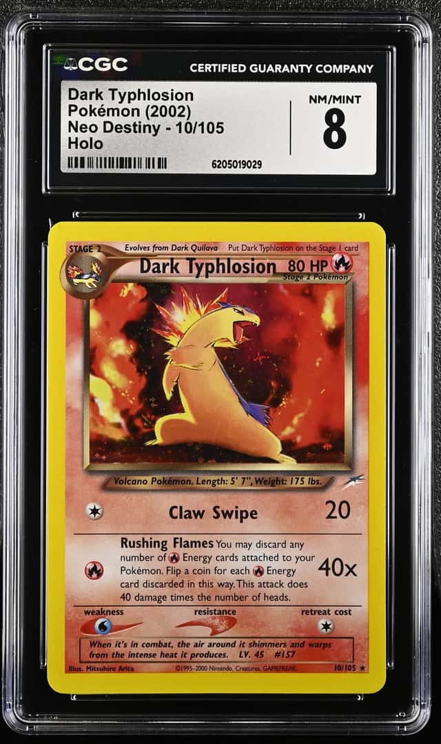 2002 Pokemon Neo Destiny Holo Dark Typhlosion #10 CGC 8 NM-MT