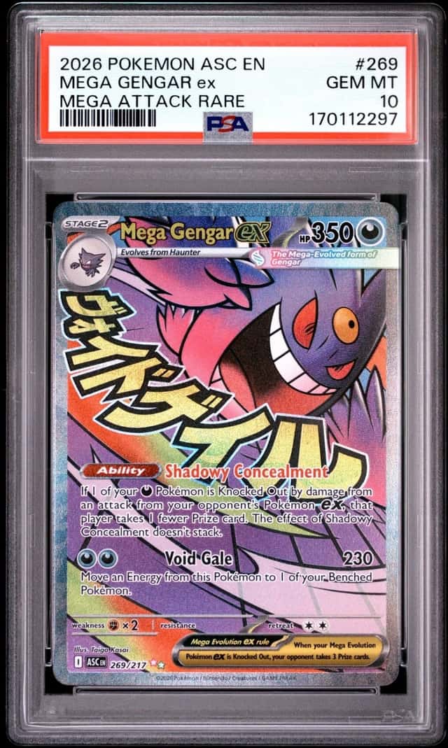 2026 POKEMON ASC EN-ASCENDED HEROES MEGA ATTACK RARE #269 MEGA GENGAR EX PSA 10