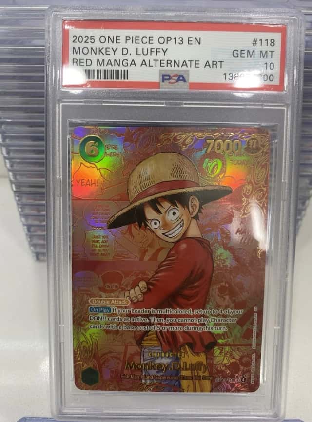 Custom Proxy Monkey D Luffy (Red Manga Parallel Alt Art) Op13 EN PSA 10