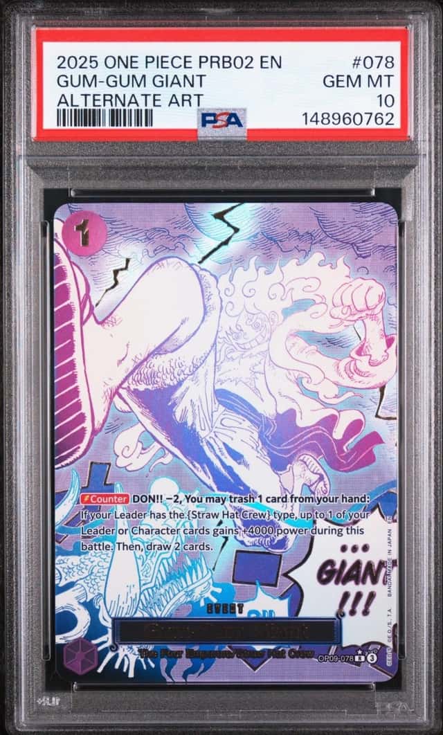 One Piece Gum-Gum Giant Prb02-Premium Booster Vol.2 078 Alternate Art PSA 10