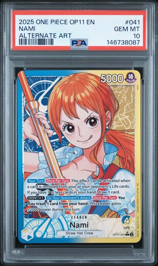 PSA 10 Nami ALTERNATE ART OP11-041 2025 One Piece Leader English