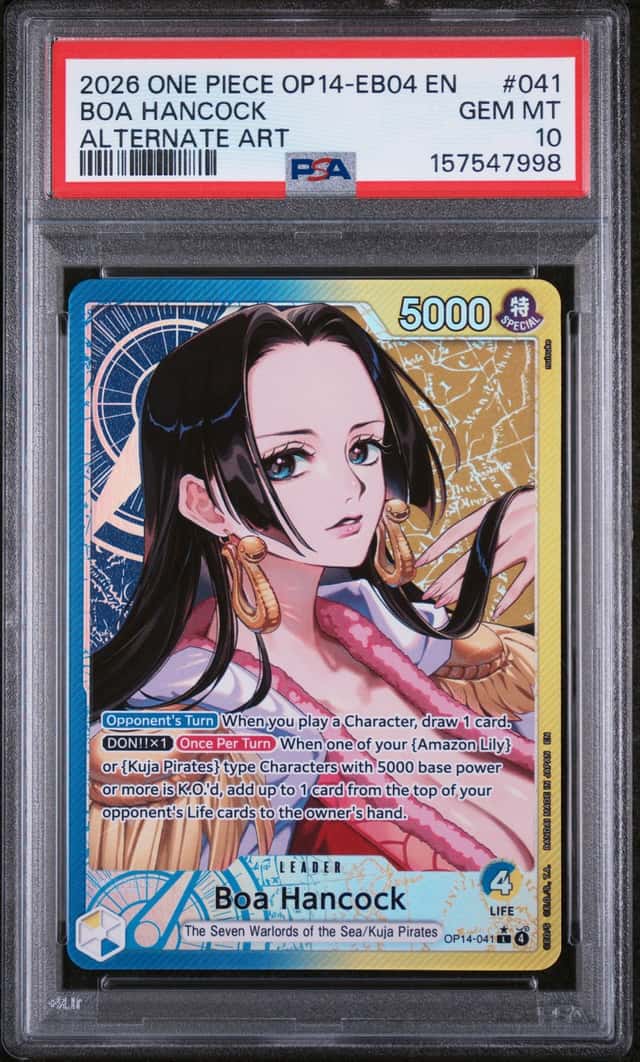 2026 ONE PIECE OP14-EB04-THE AZURE SEA'S SEVEN ALTERNATE ART BOA HANCOCK PSA 10