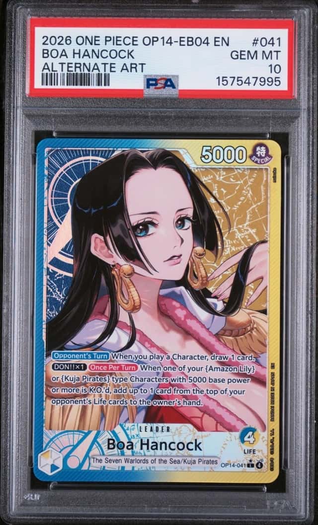 2026 ONE PIECE OP14-EB04-THE AZURE SEA'S SEVEN ALTERNATE ART BOA HANCOCK PSA 10