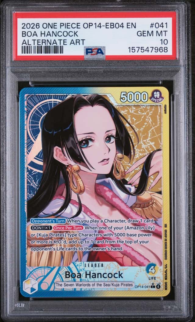 2026 ONE PIECE OP14-EB04-THE AZURE SEA'S SEVEN ALTERNATE ART BOA HANCOCK PSA 10
