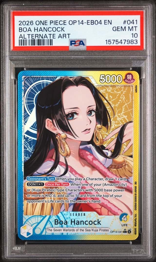 2026 ONE PIECE OP14-EB04-THE AZURE SEA'S SEVEN ALTERNATE ART BOA HANCOCK PSA 10