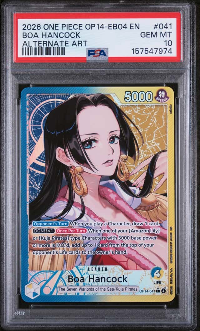 2026 ONE PIECE OP14-EB04-THE AZURE SEA'S SEVEN ALTERNATE ART BOA HANCOCK PSA 10
